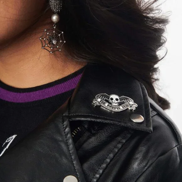 NWT Corpse Bride x Unique Vintage Black Wegan Leather Jacket - Picture 5 of 5